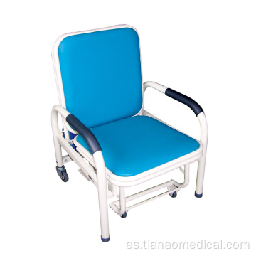 Silla auxiliar de hospital de PVC azul